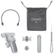 This is what the $150 OM$ kit comes with. You can see the two different magnetic mounting options along the bottom between the OM4 itself and the DJI’s folding mini tripod.